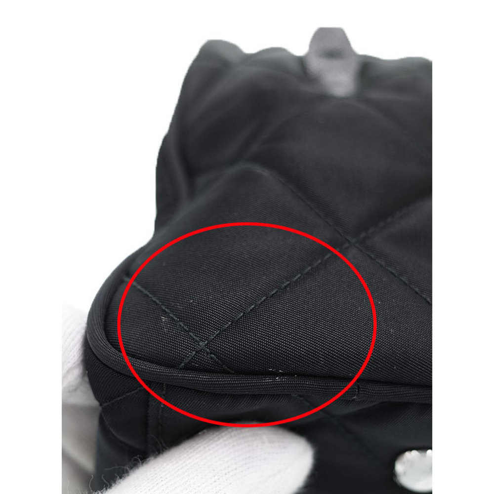 Prada Quilted Nylon Chain Shoulder Bag Black - Picture 6 of 8